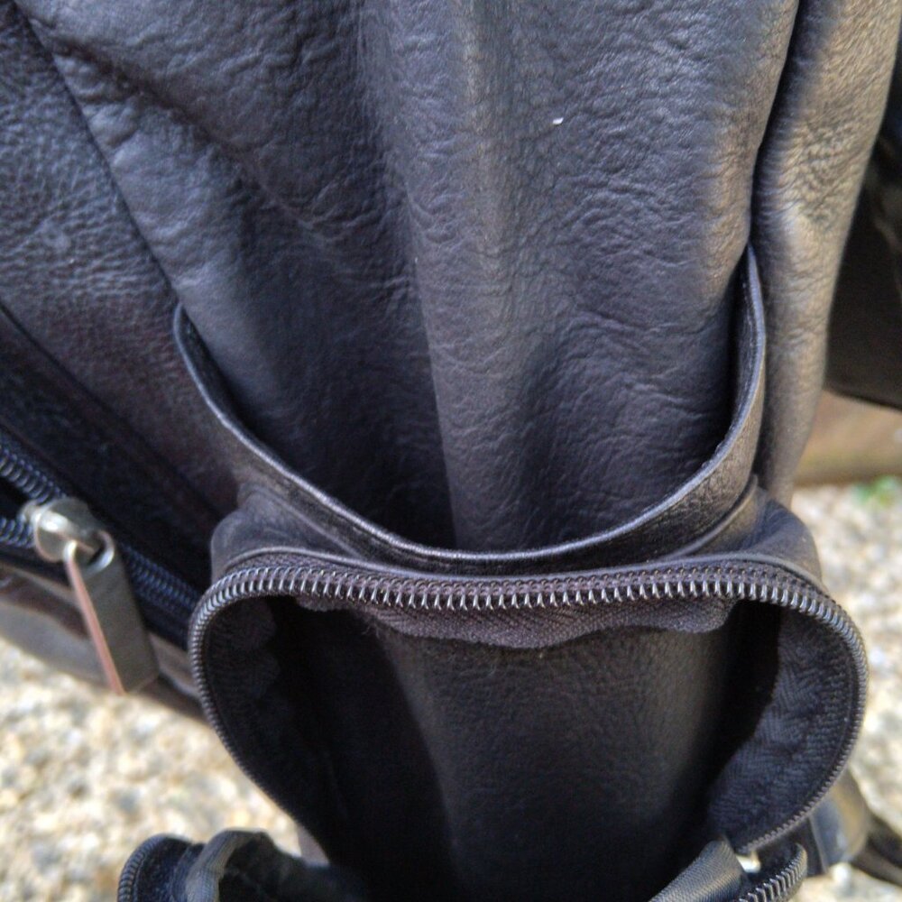 Black Leather Women's Backpack - Picture 5 of 6